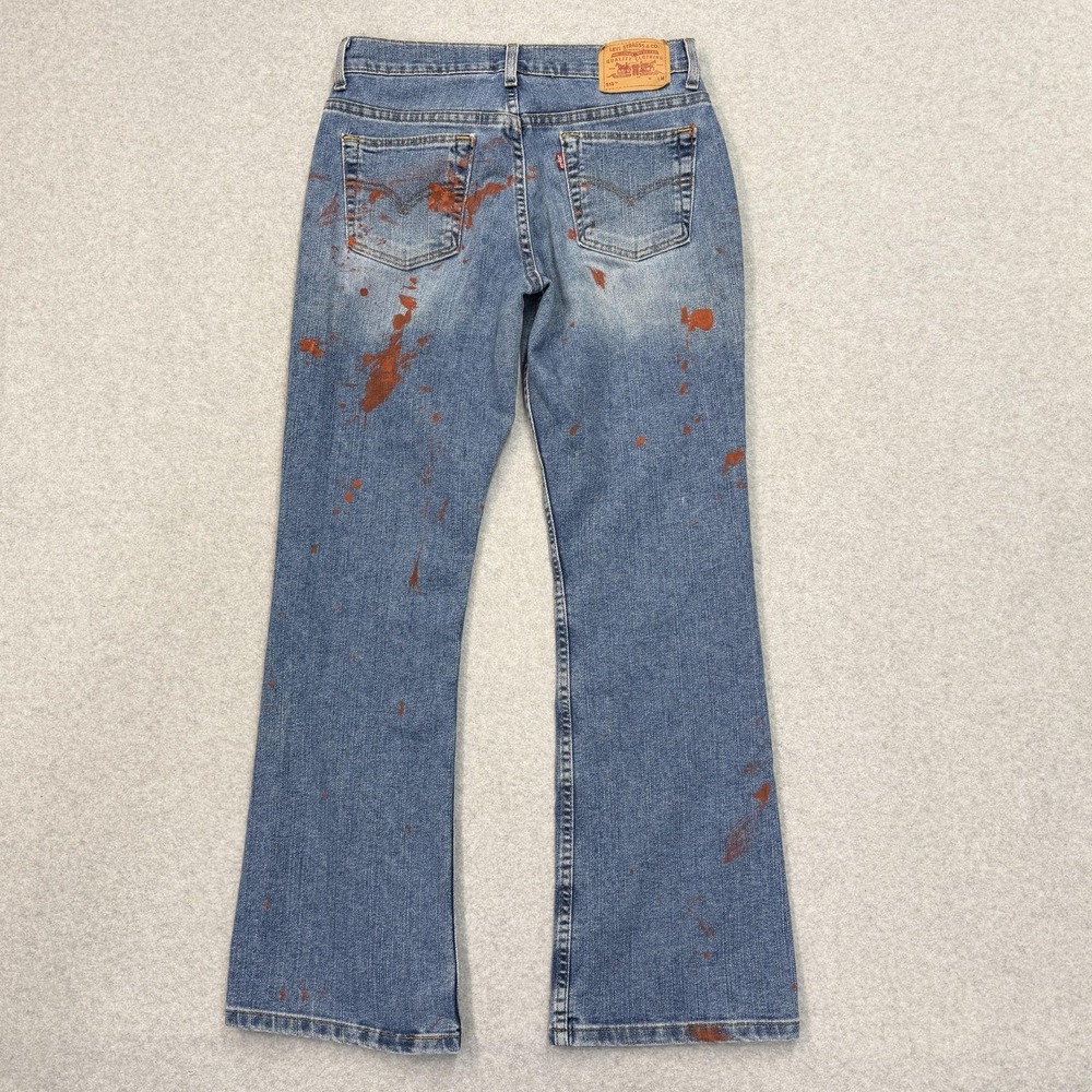 Levis 515 Jeans Womens 6M (28x30) Blue Bootcut Medium Wash Distressed Paint 2007